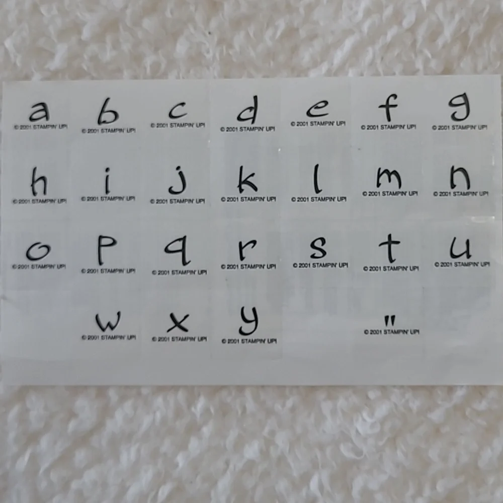 Stampin' Up! 56pc Alphabet Brushstroke Upper & Lower 2001 Wood Stamp Set Retired